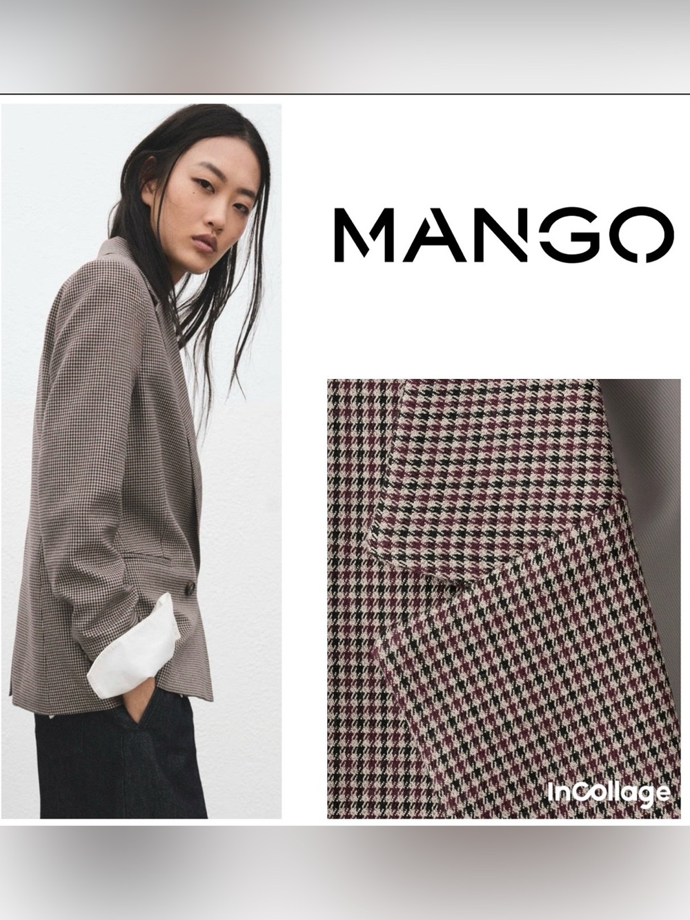 Mango Houndstooth Blazer